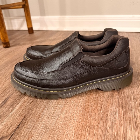 Dr Martens UTAH Mens Dark Brown Leather Slip On Loafer Shoes Chunky Sz 11 Grunge - Picture 3 of 7
